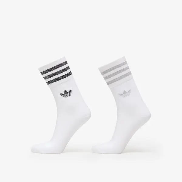 adidas Originals Чорапи adidas Mid-Cut Glitter Crew Socks 2-Pack White/ Grey Two/ Black M