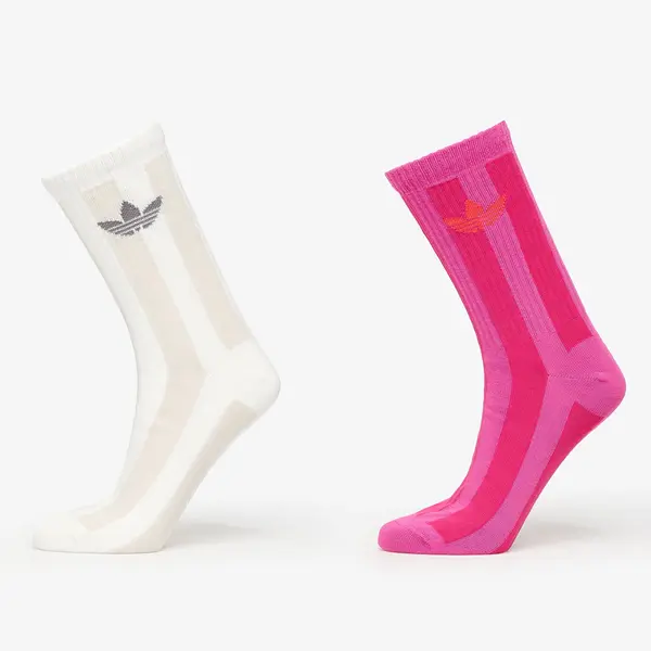 adidas Originals Чорапи adidas Striped Crew Socks 2-Pack Off White/ Signal Green M