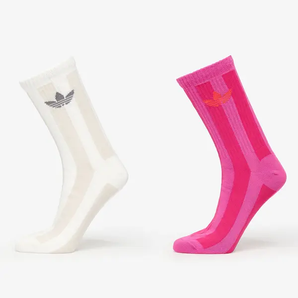 adidas Originals Чорапи adidas Striped Crew Socks 2-Pack Off White/ Signal Green M