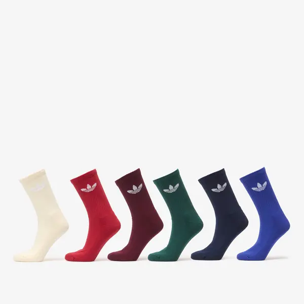 adidas Originals Чорапи adidas Trefoil Crew Sock Cushion 6-Pack Night Indigo/ Collegiate Green/ Maroon S