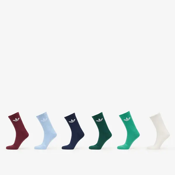 adidas Originals Чорапи adidas Trefoil Crew Sock Cushion 6-Pack Off White/ Semi Court Green/ Collegiate Green L