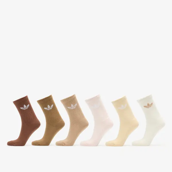 adidas Originals Чорапи adidas Trefoil Cushion Crew Socks 6-Pack Cream White/ Wonder Quartz M