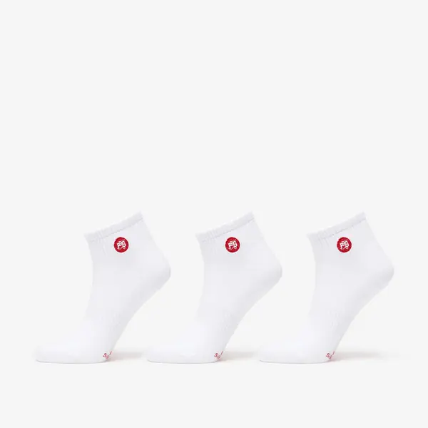 FTSHP Чорапи Footshop Ankle Socks 3-Pack White (Red Logo) 43-46