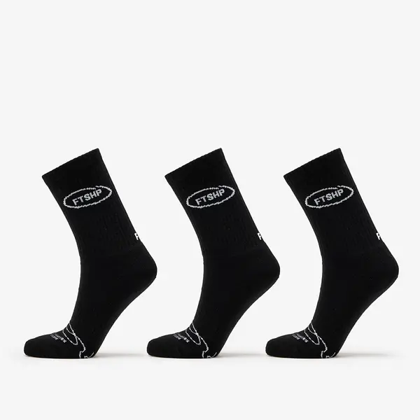 FTSHP Чорапи Footshop Basic Crew Socks 3-Pack Black 43-46