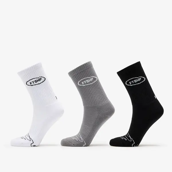 FTSHP Чорапи Footshop Basic Crew Socks 3-Pack Black/ White/ Grey 36-38
