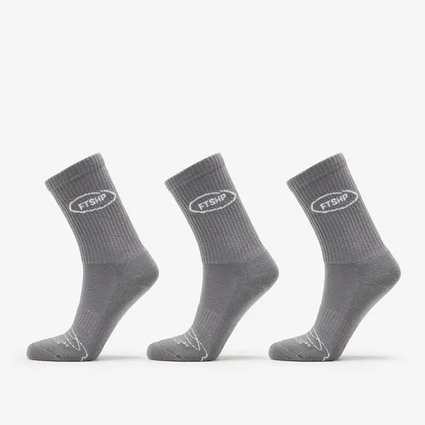 FTSHP Чорапи Footshop Basic Crew Socks 3-Pack Grey 36-38