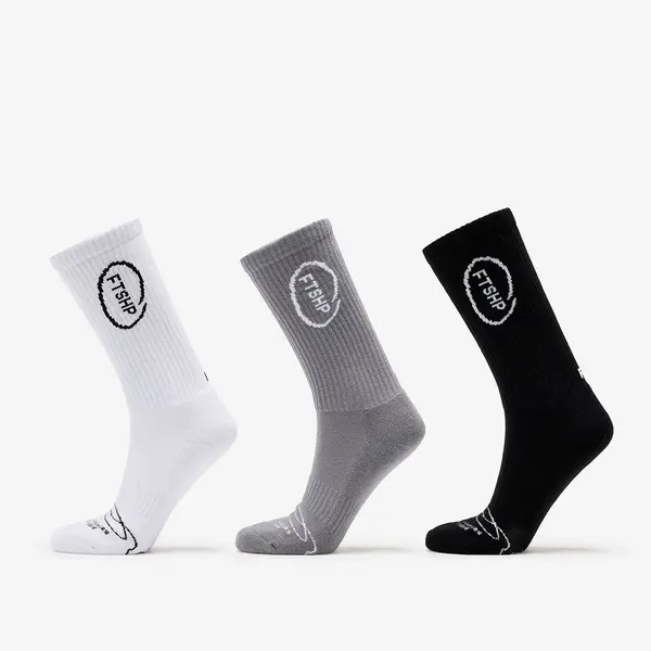 FTSHP Чорапи Footshop High Crew Socks 3-Pack Black/ White/ Grey 43-46