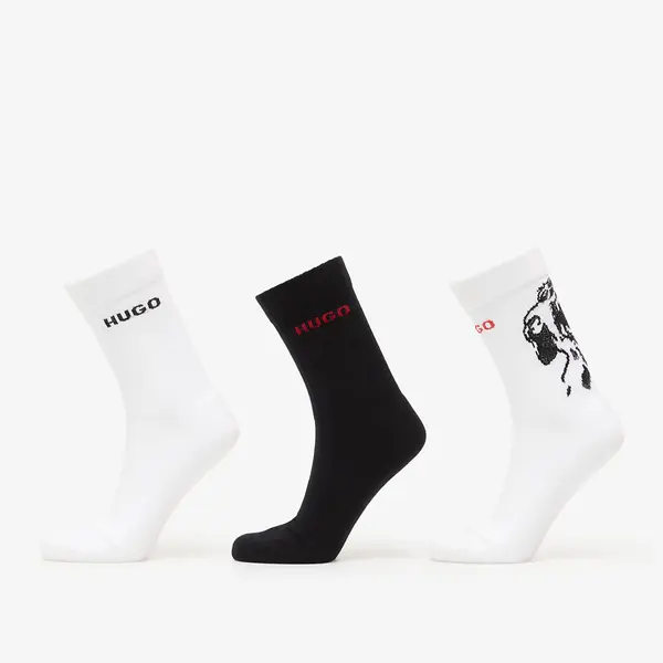 Hugo Boss Чорапи Hugo Boss Qs Angry Dog Socks 3-Pack White 40-46