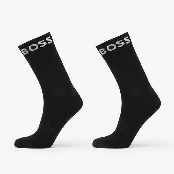 Hugo Boss Чорапи Hugo Boss Quarter-Length Socks in Stretch Fabric 2-Pack Black 43-46