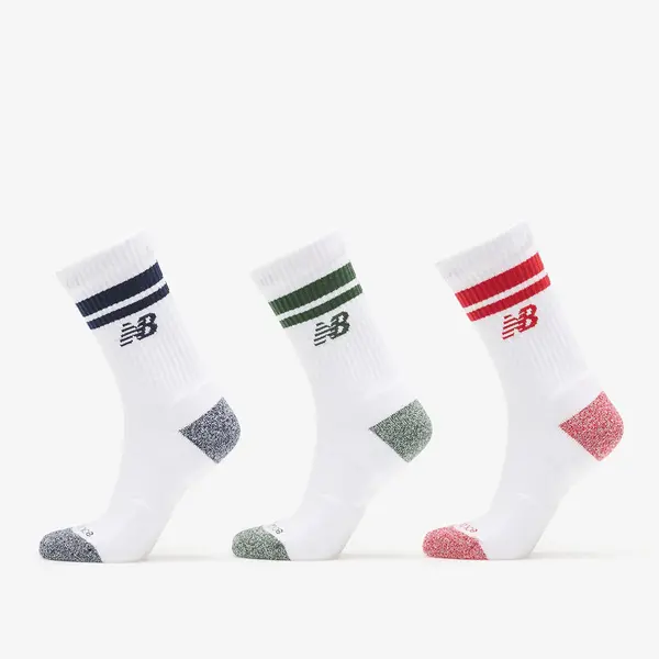 New Balance Чорапи New Balance Active Lifestyle Striped Crew Socks 3-Pack White XL
