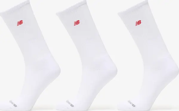 New Balance Чорапи New Balance Red Patch Logo Crew Socks 3-Pack White L