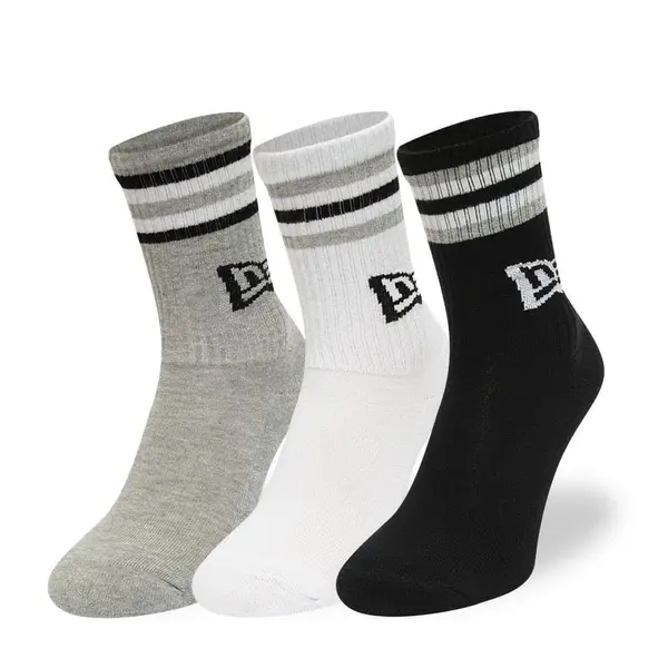 New Era Чорапи New Era Retro Stripe Crew 3-Pack Black/ White/ Gray Universal