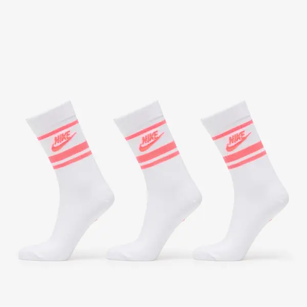 Nike Чорапи Nike Sportswear Dri-FIT Everyday Essential Crew Socks 3-Pack White/ Hot Punch/ Hot Punch L