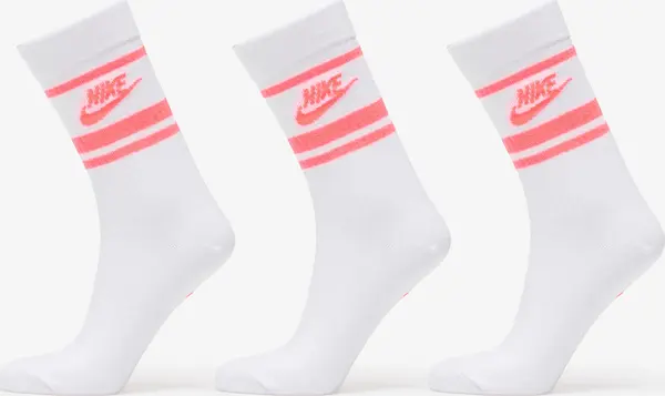 Nike Чорапи Nike Sportswear Dri-FIT Everyday Essential Crew Socks 3-Pack White/ Hot Punch/ Hot Punch L