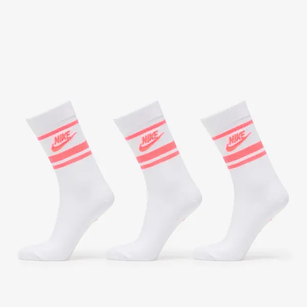 Nike Чорапи Nike Sportswear Dri-FIT Everyday Essential Crew Socks 3-Pack White/ Hot Punch/ Hot Punch M