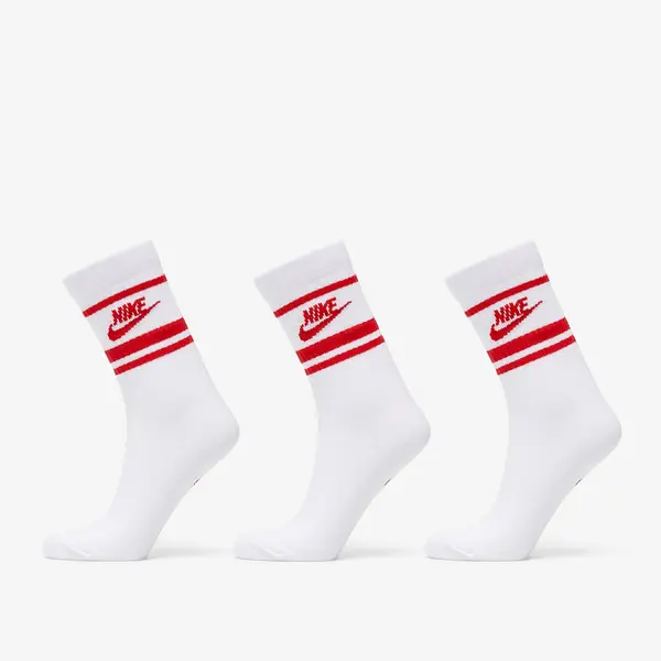 Nike Чорапи Nike Sportwear Everyday Essential Crew 3-Pack Socks White/ University Red M