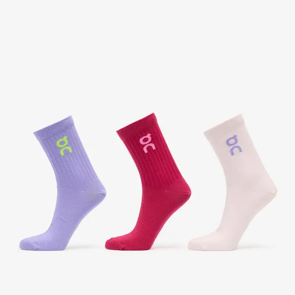 On Чорапи On Logo Sock High 3-Pack Orchid/ Comet L