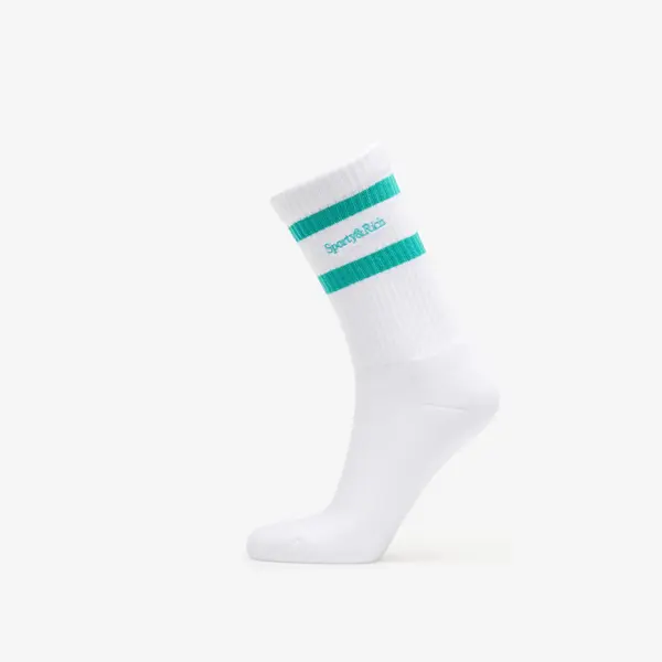 Sporty & Rich Чорапи Sporty & Rich Serif Logo Socks White/ Amalfi Green Universal