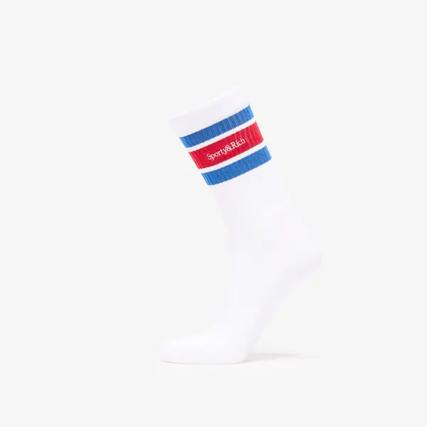 Sporty & Rich Чорапи Sporty & Rich Serif Logo Socks White/ Paris blue/ Ruby Universal