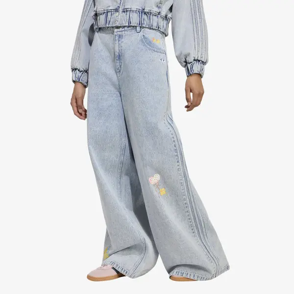 adidas Originals Дънки adidas x Care Bears Care Bear High Rise Wide Leg Denim Pant Clear Sky 26/32