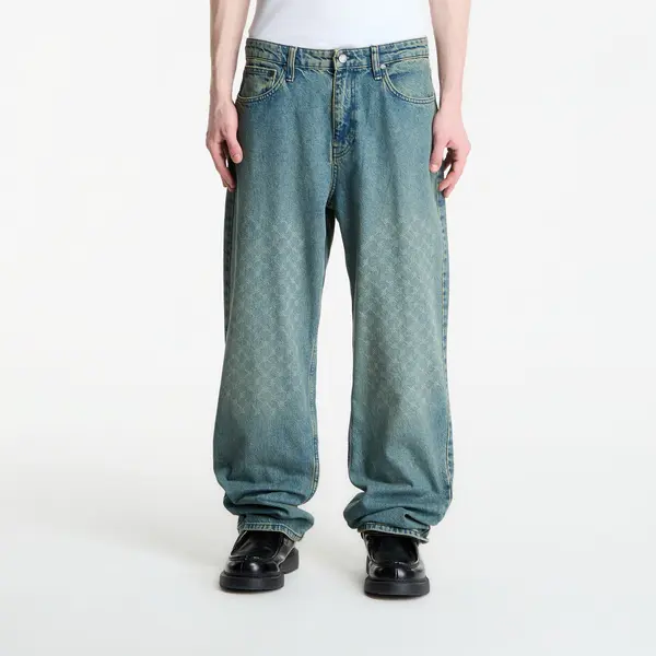 Daily Paper Дънки Daily Paper Faded Monogram Amba Jeans V2 Bleached Denim Blue L