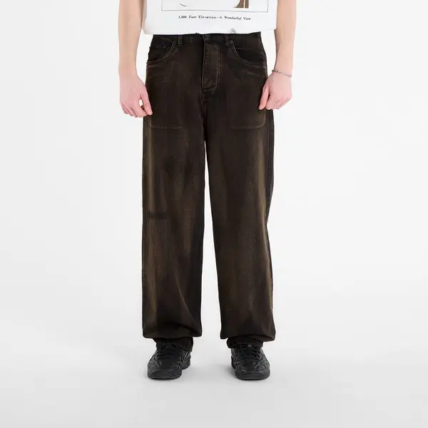 PLEASURES Дънки PLEASURES Oil Baggy Jeans Dark Brown 28