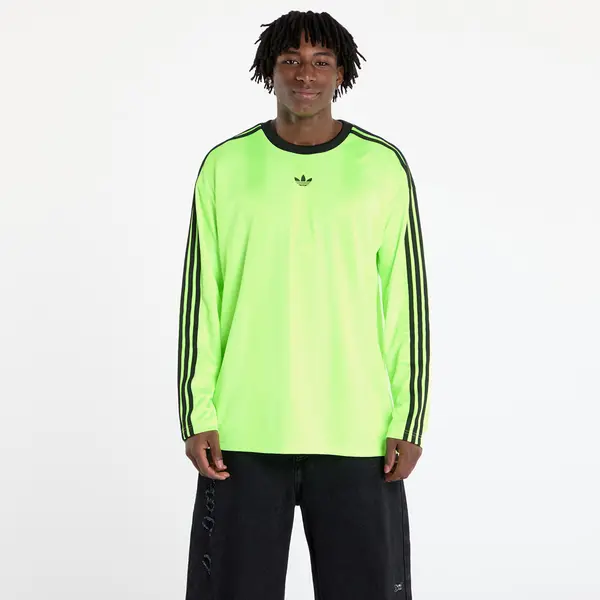 adidas Originals Джърси adidas Jacquard Jersey Long Sleeve Tee Neon Green/ Black L