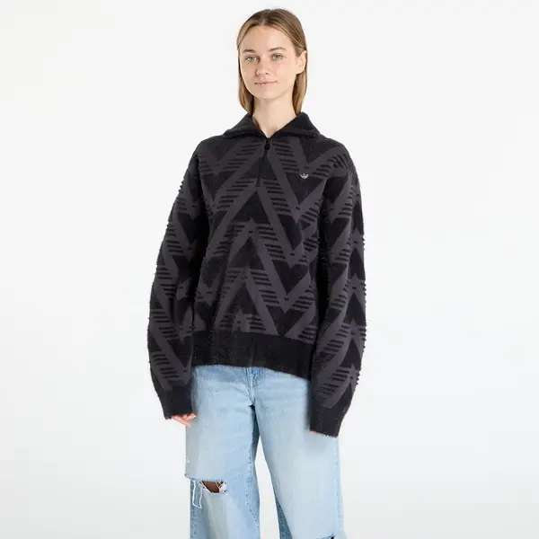 adidas Originals Джърси adidas Knitted Half-Zip Sweater Black XL