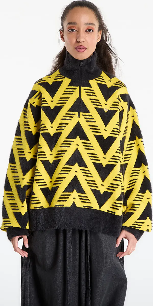 adidas Originals Джърси adidas Knitted Half-Zip Sweater Eqt Yellow XS