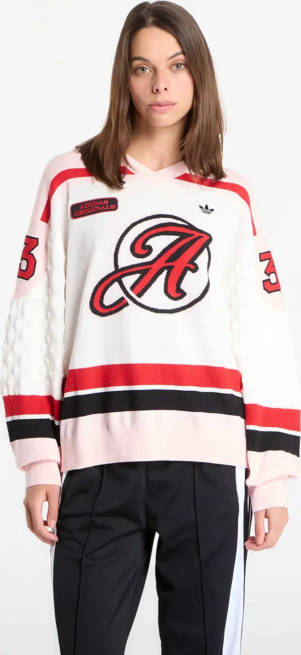 adidas Originals Джърси adidas Os Sports Jersey White/ Sandy Pink/ Better Scarlet M