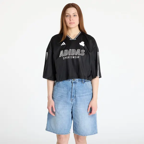 adidas Performance Джърси adidas Tiro Cut 3 Stripes Oversized Mesh Jersey Black/ White L