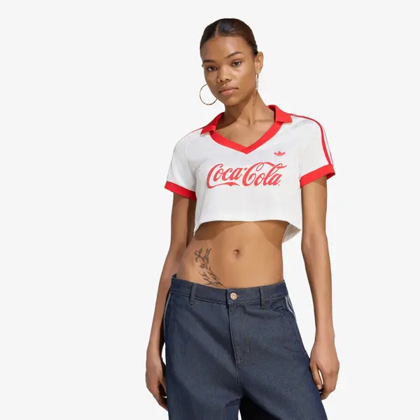 adidas Originals Джърси adidas x Coca Cola Cropped Jersey Core White M