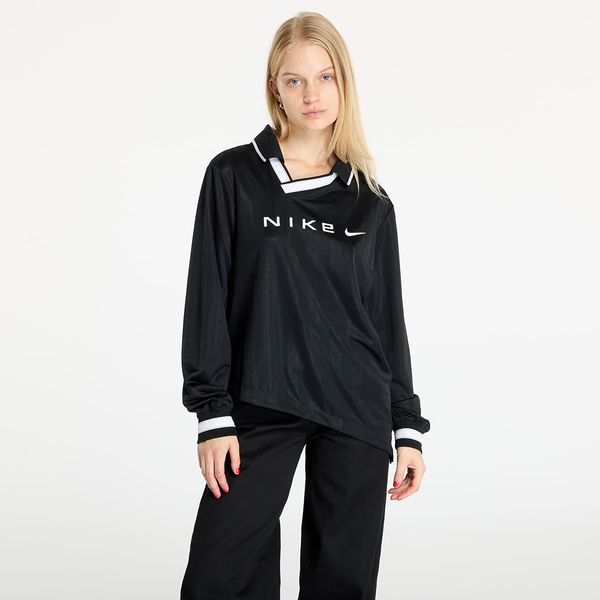 Nike Джърси Nike Sportswear Collection Women's Dri-FIT Jacquard Long-Sleeve Jersey Top Black/ Lt Iron Ore/ White S