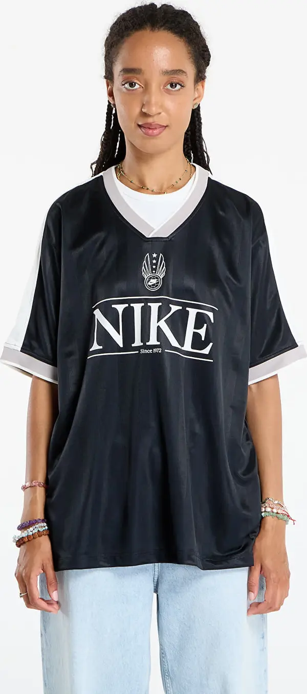 Nike Джърси Nike Sportswear Women's V-Neck Jersey Top Black/ Sail/ College Grey/ Sail XS