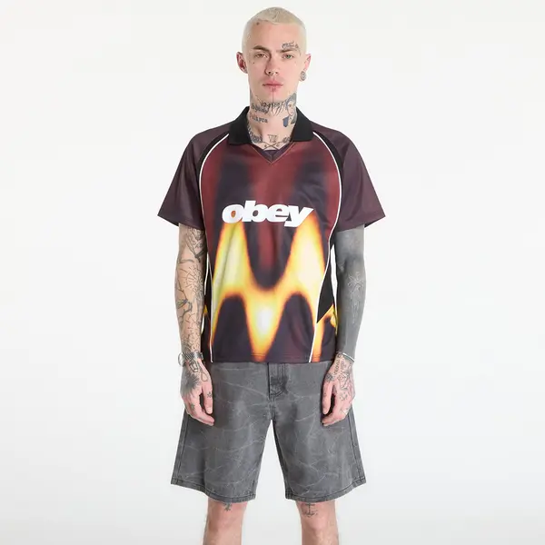 OBEY Clothing Джърси OBEY Blurred Soccer Jersey Burnt Red M