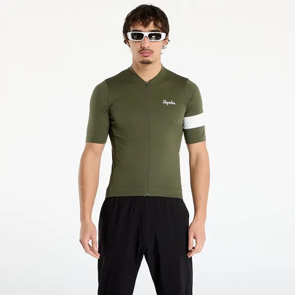 Rapha Джърси Rapha Men's Core Jersey Dark Green/ White M