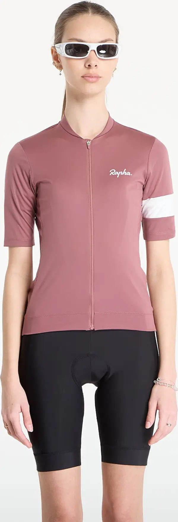 Rapha Джърси Rapha Women's Core Jersey Rose Brown/ White M