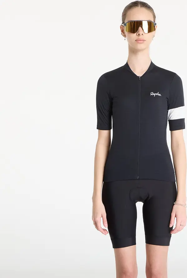 Rapha Джърси Rapha Women's Core Lightweight Jersey Black/ White XS