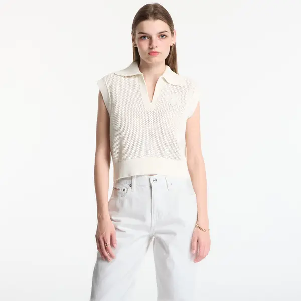Calvin Klein Елек Calvin Klein Jeans Crochet Cropped Vest Tofu L