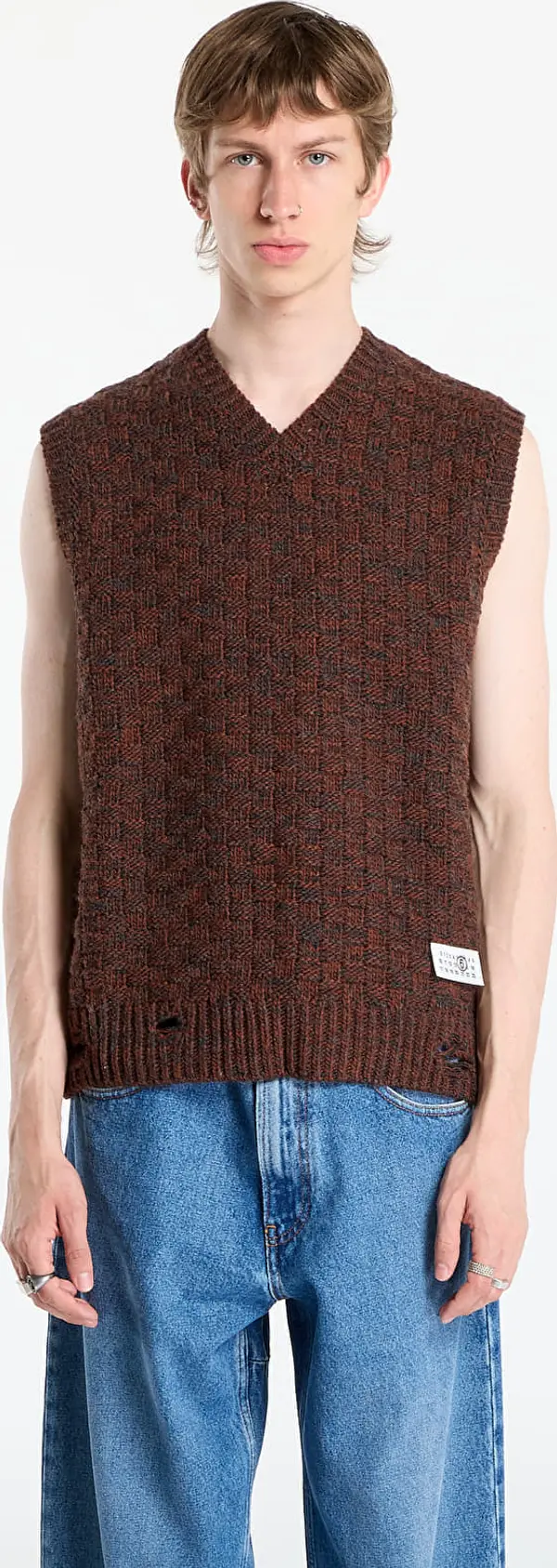 MM6 Елек MM6 Maison Margiela Gilet Dark Grey Melange/ Brown L