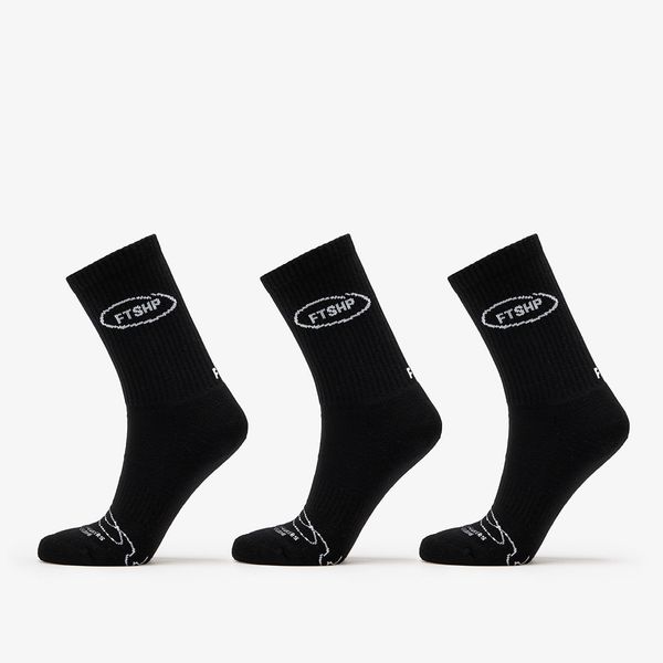 Footshop Footshop Basic Crew Socks 3-Pack Black 39-42