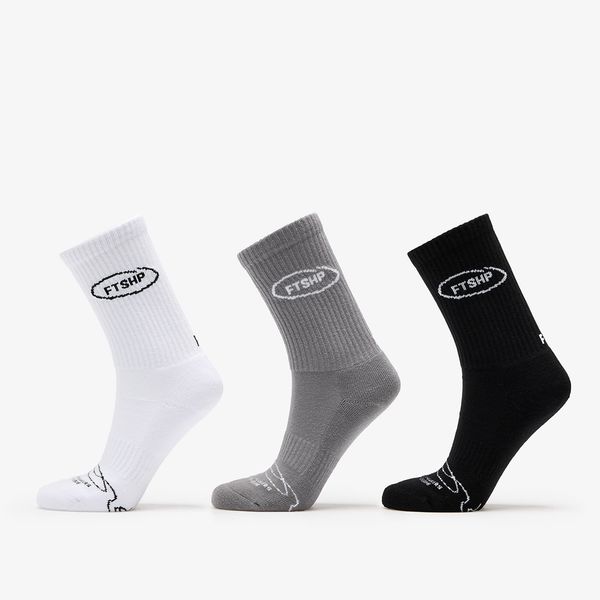 Footshop Footshop Basic Crew Socks 3-Pack Black/ White/ Grey 43-46