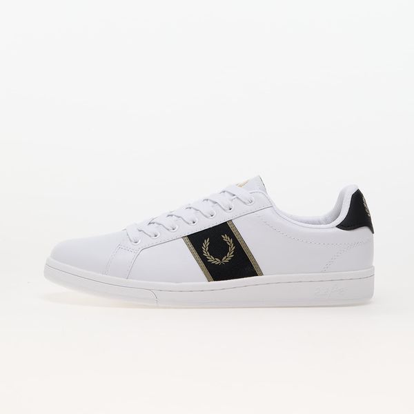 FRED PERRY FRED PERRY B721 Leather/Branded Webbing White/ Warm Grey