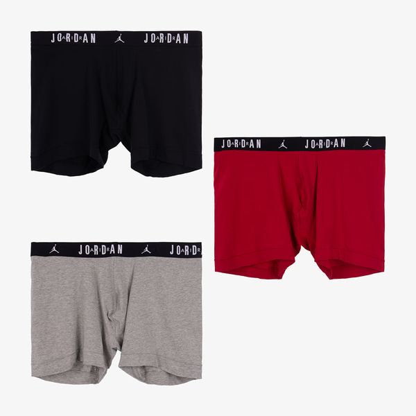 Jordan Jordan Flight Cotton Core 3-Pack Boxer Brief Gym Red/ Black L