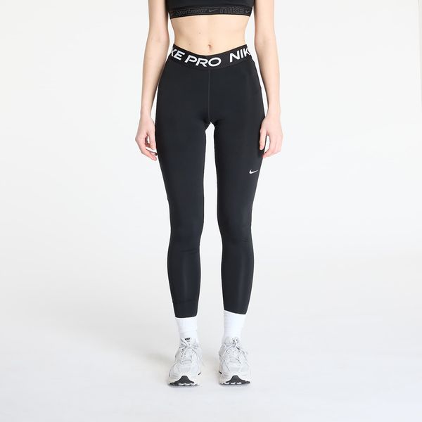 Nike Клинове Nike Pro Women's Mid-Rise Mesh-Paneled Leggings Black/ White S