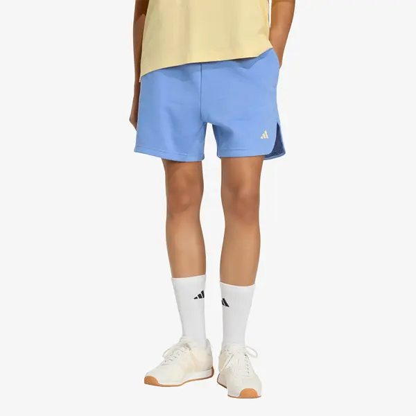 adidas Performance Къси панталони adidas 3 Stripes Studio Fleece Loose Shorts Blue Fusion XS