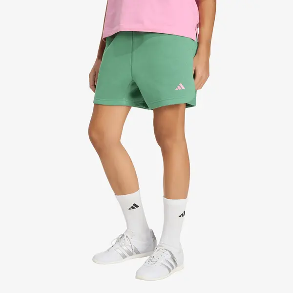 adidas Performance Къси панталони adidas 3 Stripes Studio Fleece Loose Shorts Preloved Green L