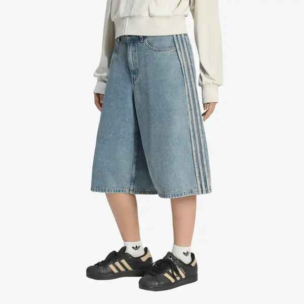 adidas Originals Къси панталони adidas Mid Rise Denim Jorts Worn Blue Denim 2