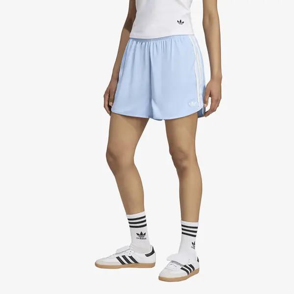 adidas Originals Къси панталони adidas Originals Satin Shorts Ruffle 3-Stripes Clear Sky/ Grey Three XL