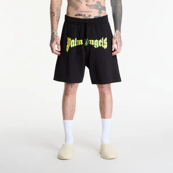 Palm Angels Къси панталони Palm Angels Outline Logo Sweatshorts Black/ Yellow S